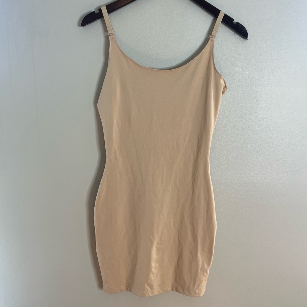 Spanx Size XL Shaper Dress Smooth Shapewear Tan Buff Strappy Mini SIB